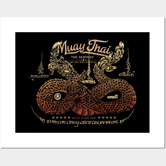 Muay Thai Tattoo The Serpent Wall Art by KewaleeTee